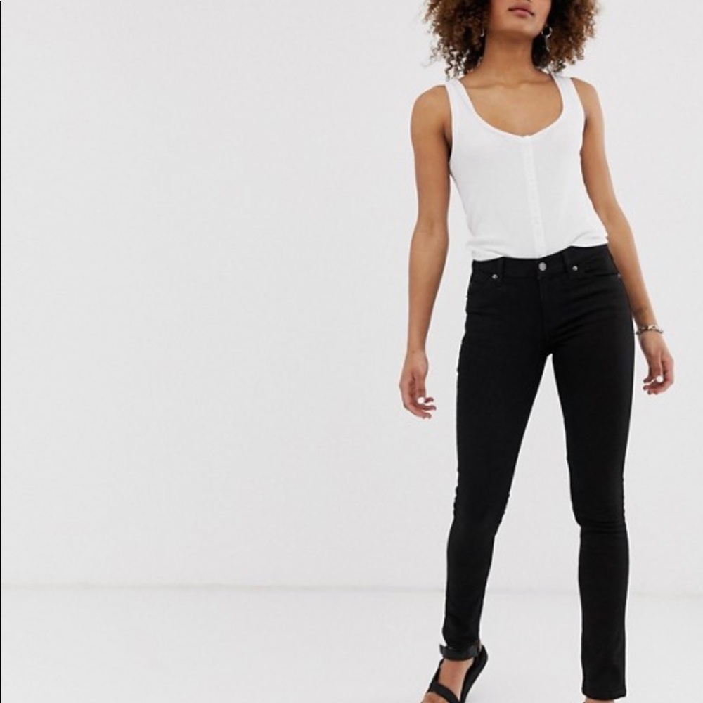 Cheap Monday Mid Skin Skinny Jean in Pure Black